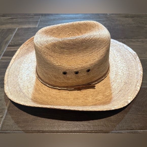 Atwood Hereford Low Crown Straw Western Cowboy Hat low oval 6 1/2 - Picture 1 of 13